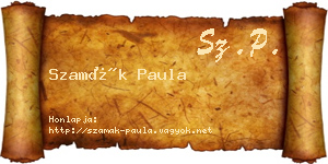 Szamák Paula névjegykártya